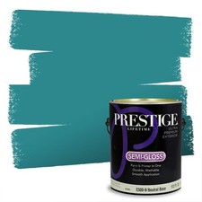 PRESTIGE Exterior Paint & Primer in One, 1 Gallon, Semi-Gloss, Sunrise Lagoon