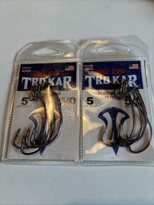 2 Packs of eagle claw tro kar trokar magworm worm hook tk120-5/0 size 5/0
