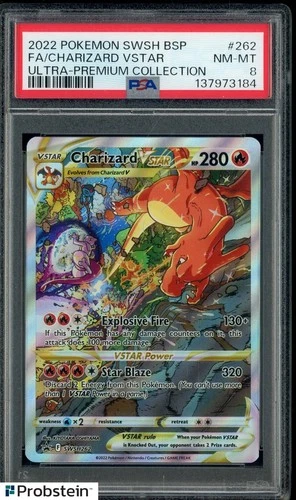 2022 Pokemon SWSH BSP #262 FA/ Charizard VSTAR Ultra Premium Collection PSA 8