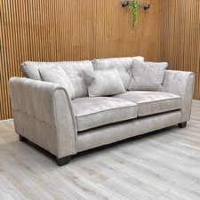 Furniture Village ‘Mariah' 3 Seater Sofa Silver Velvet Classic Back RRP £1645