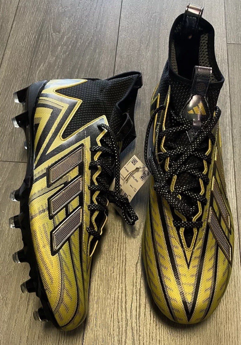 New Mens Adidas Freak-23 Inline Football Cleats Black Gold HP2446 Men’s Size Adidas Freak 23 Inline Football Cleats Men main image 3