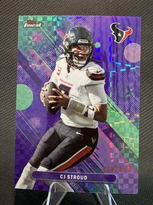 CJ STROUD 2025 TOPPS FINEST PURPLE GEOMETRIC #56 TEXANS /150