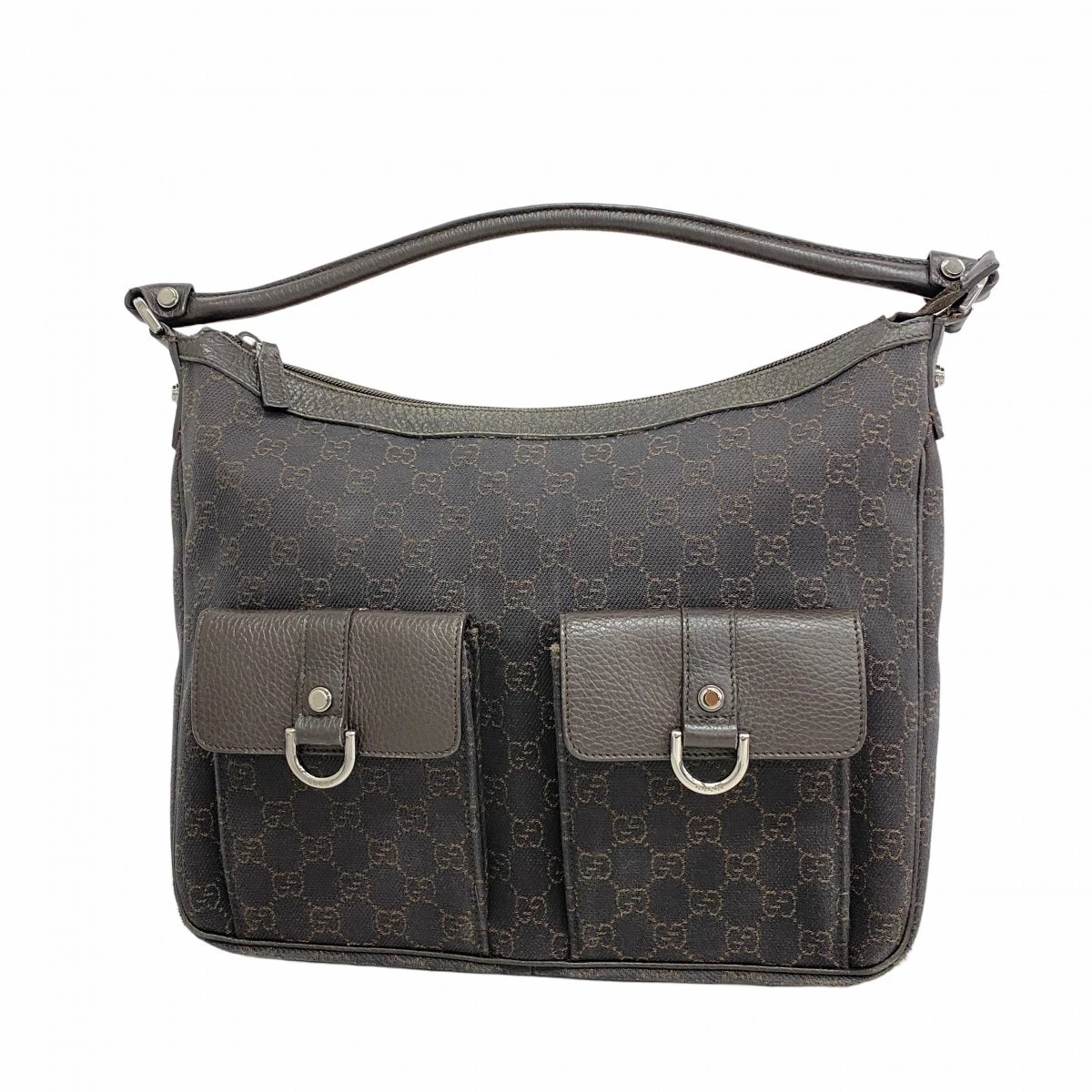 Sac bandoulière Gucci Abby 293581 denim marron foncé coupe argent occasion femme