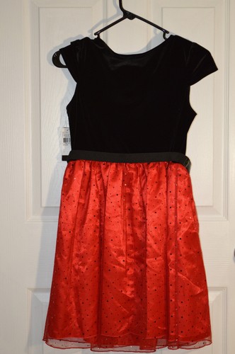 BCX Girls Dress Girls Holiday Shine Polka-Dot Skirt Dress - Size 14 - Picture 6 of 7