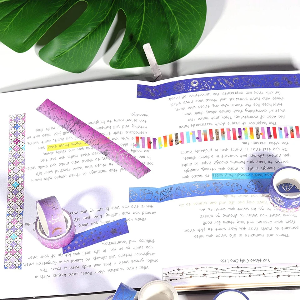 Набор лент Galaxy Washi маскировочная лента фиолетовые звезды серебряная фольга декоративная лента - Изображение 4 из 4