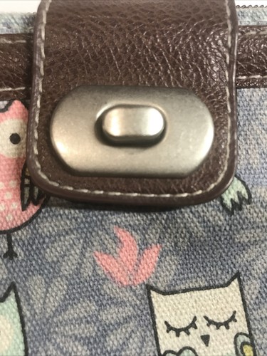"Unionbay SELTENE blaubraun Allover Eule Tier Geldbörse Clutch Armband 6"" x 4""" - Bild 5 von 5