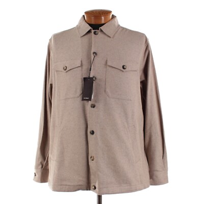 Windsor NWT Cashmere Blend Overshirt / Shirt Jacket Size XL Oslo In Beige
