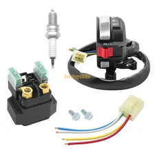 Start Stop Switch &Starter Solenoid Relay for Yamaha Big Bear Grizzly Kodiak 400