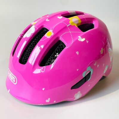ABUS Kinderhelm Smiley 3.0, pink butterfly, Größe M (50-55 cm)