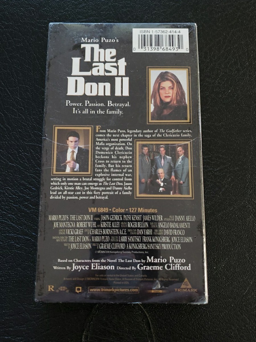 Mario Puzo's The Last Don II (VHS, 1998) Clericuzio Mob Family