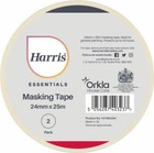 2x Harris Essentials DIY Decorating Paint Masking Tape Roll - 24mm x 25m