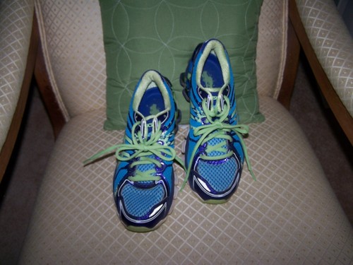 Blue Neon Athletic Sneaker Running Shoe 