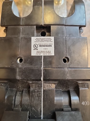 HEINEMANN GJ1P-B2PEDUW 2P 400A BREAKER **NEW-SURPLUS** - Picture 2 of 7