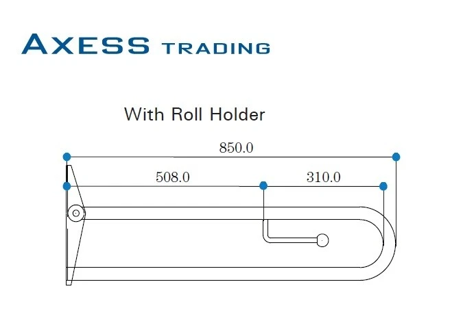 Eisegrip Drop Down Toilet Grab Rail Safety Rail Stainless Steel - image 3 of 4