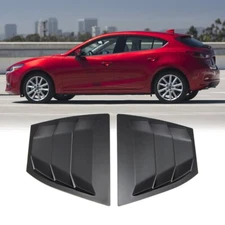 For 14-18 Mazda 3 Axela 1/4 Quarter Side Window Louver Cover Vent Matte Black