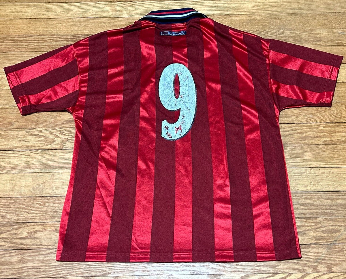 Vtg 90s Umbro England Football Team Soccer Jersey Number 9 Size