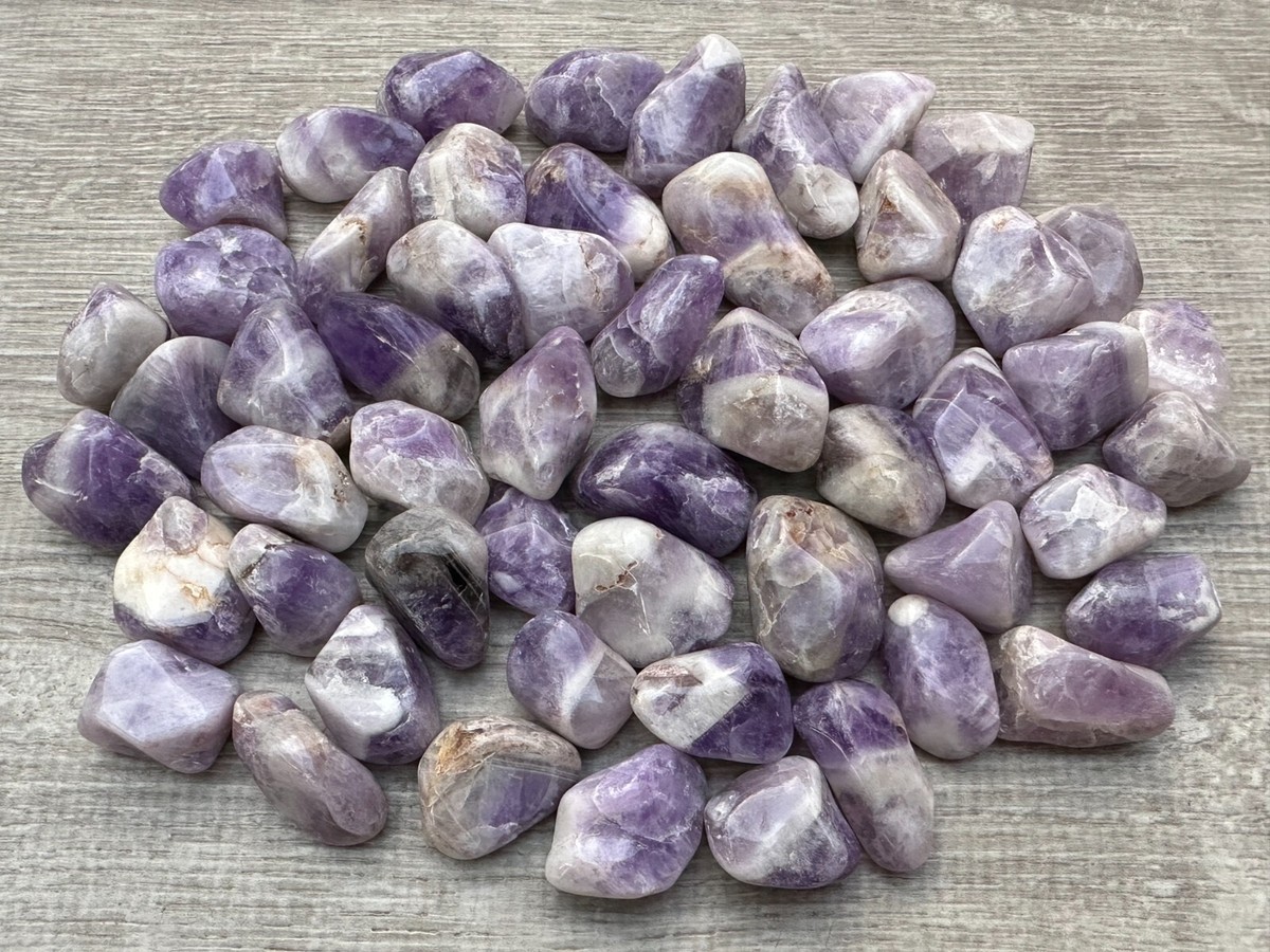 Chevron Amethyst Tumbled Stones, Tumbled Stones, Wholesale Bulk  Lot