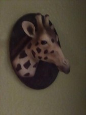 rare unique 3-D Giraffe head wall plaque 6x8 decoration