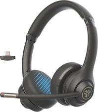 JLab Go Work Gen 2: Wireless Headsets w/ Mic - 55+ Hr. PC Bluetooth & Multipoint