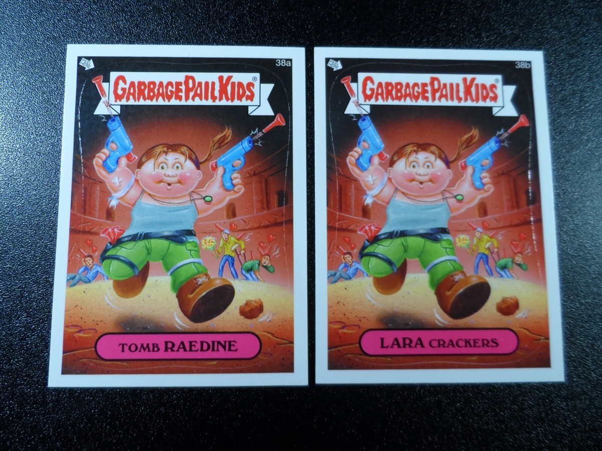 Angelina Jolie Lara Croft Tomb Raider Spoof 2 Card Set Garbage
