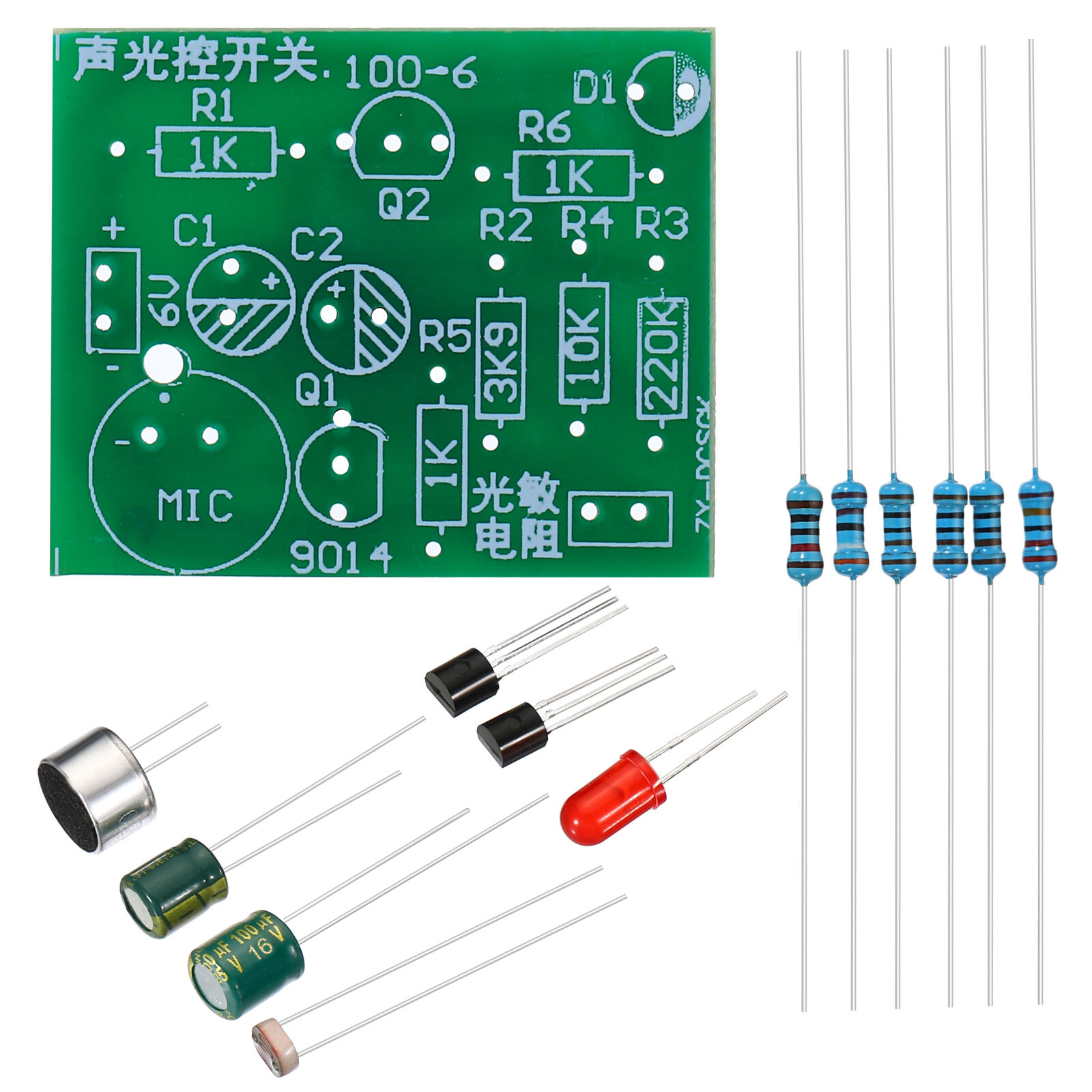 Soldering Practice Board, 2 Set Electronics PCB Board Voice Control Switch, 6V