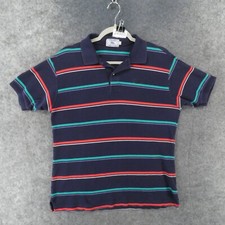 Vintage Izod x Lacoste Polo Shirt Mens Large Short Sleeve Navy Striped