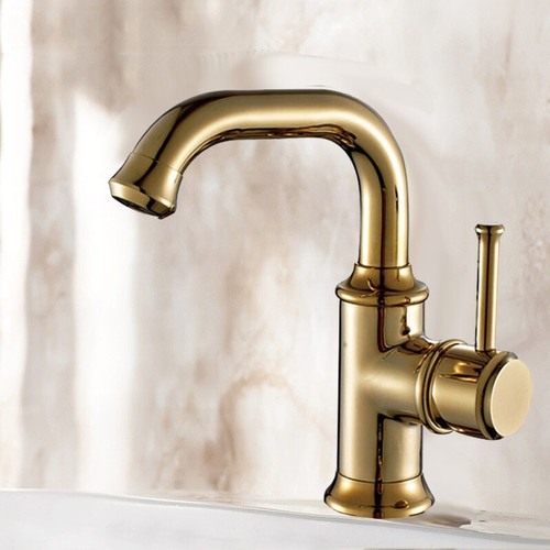 Grifo giratorio de fregadero de baño de una sola manija de latón grifo agua fría y caliente - Imagen 16 de 17