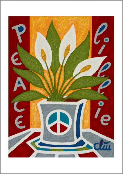 JACQUELINE DITT - Peace Lillie A4 DRUCK n.Gemälde Einblatt - Bild 2 von 3