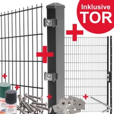Doppelstabmattenzaun + 1,50m Tor I Gartenzaun Zaun I ANGEBOT I Gitterzaun Garten