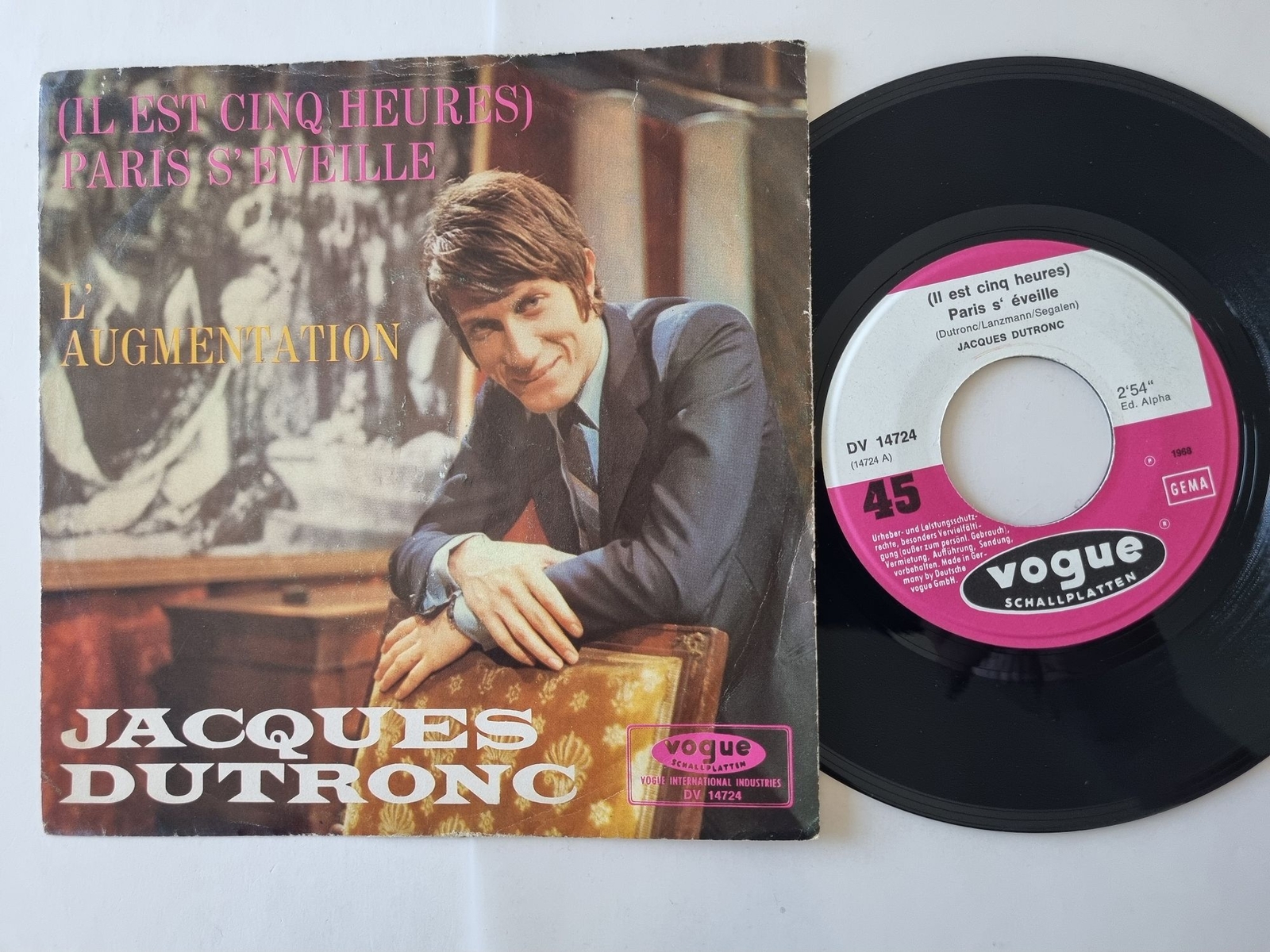 Jacques Dutronc - (Il est cinq heures) Paris s'éveille 7'' Vinyl Germany