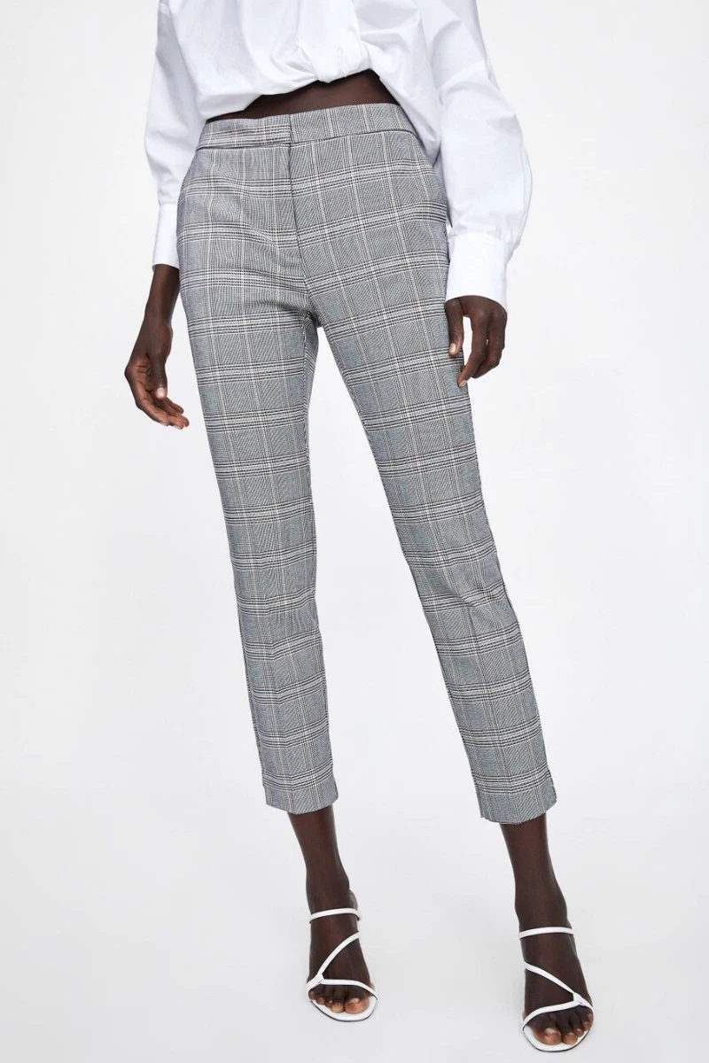 Zara Plaid Gray Casual Pants Size XS - 58% off