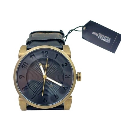 NWT Vestal DOP013 Doppler Oversized Matte Black Gold Patina Watch Stainless $200