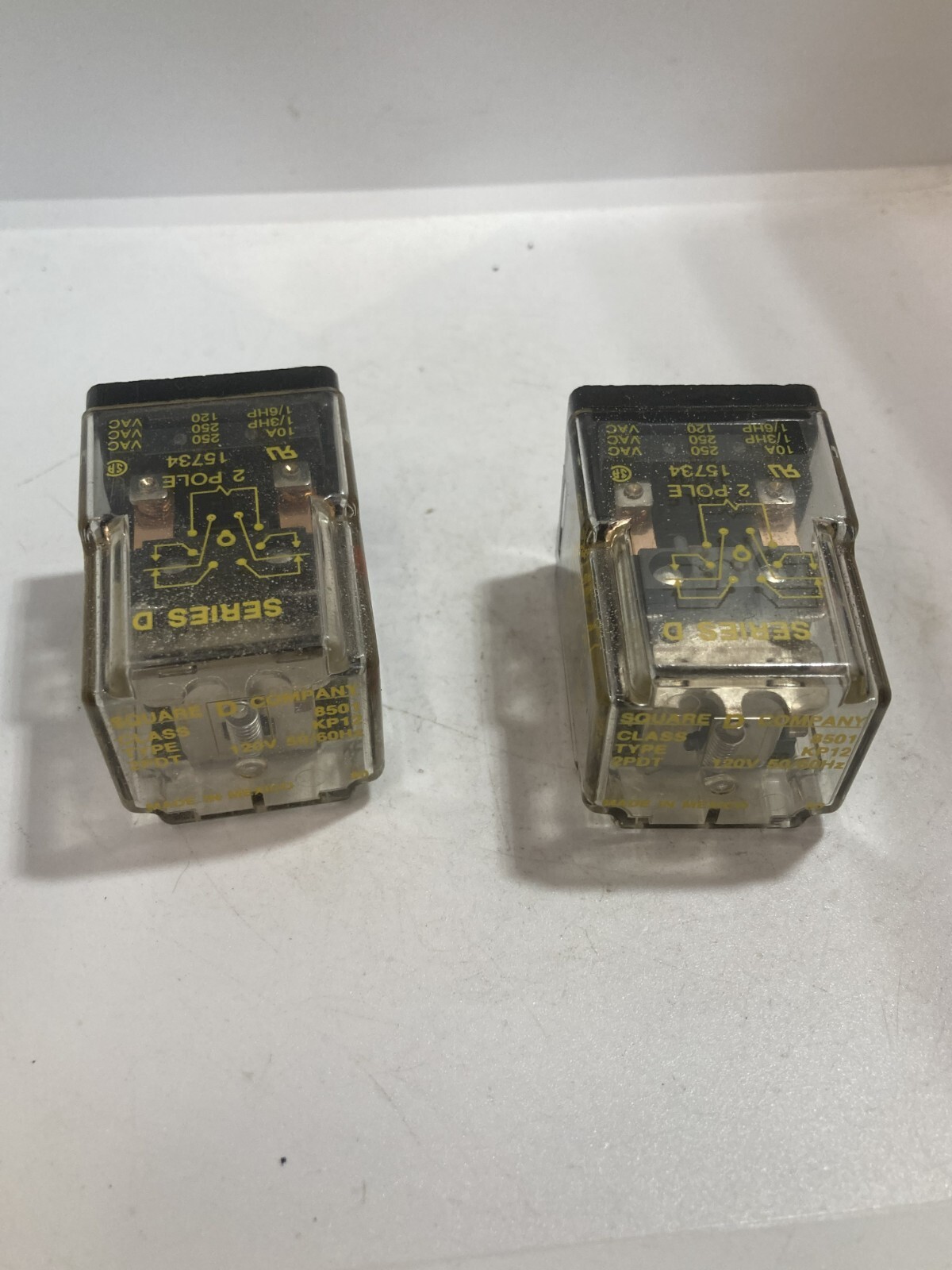 Square D 8501-Kp12 Relay 2 Pole120V 50/60Hz 2Dpt (Lot Of 2) Series D