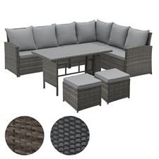 SVITA MONROE Polyrattan Essgruppe Gartenmöbel Rattan Set Dining Lounge Farbwahl