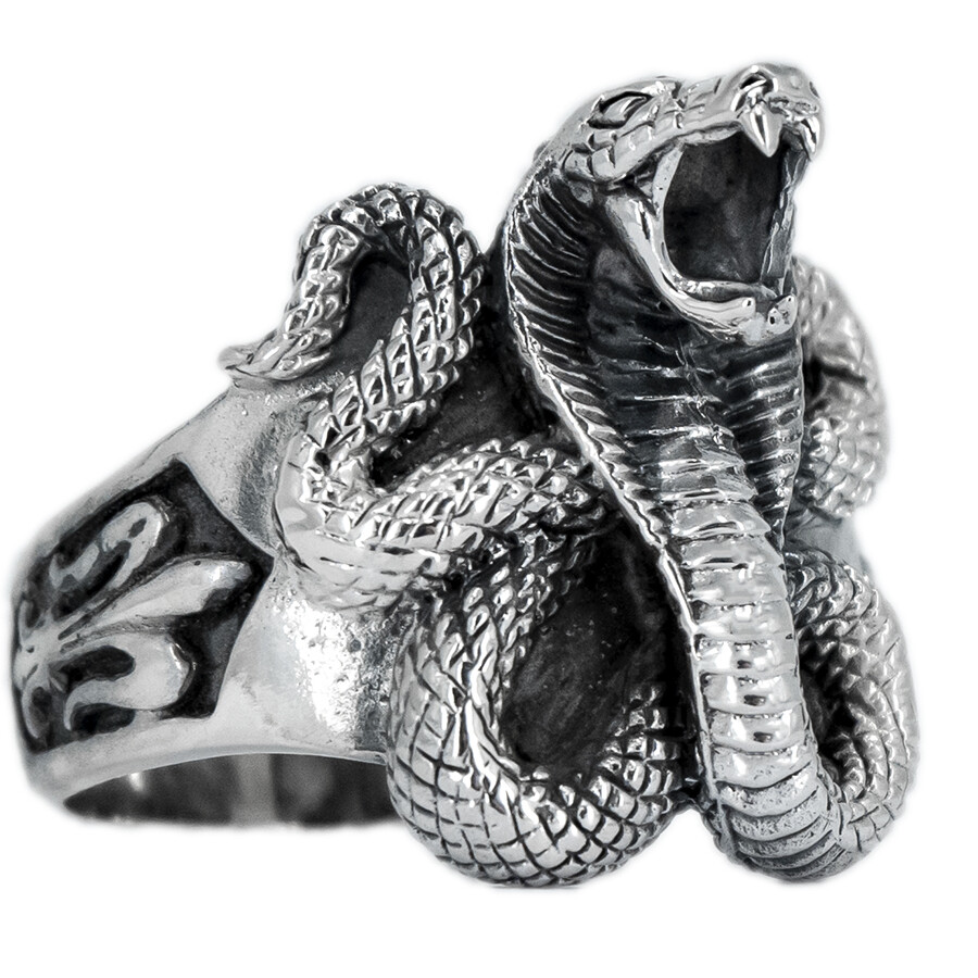 snake pierce silver⚪︎s925 12g artisan detailed cobra kai snake predator 925 sterling