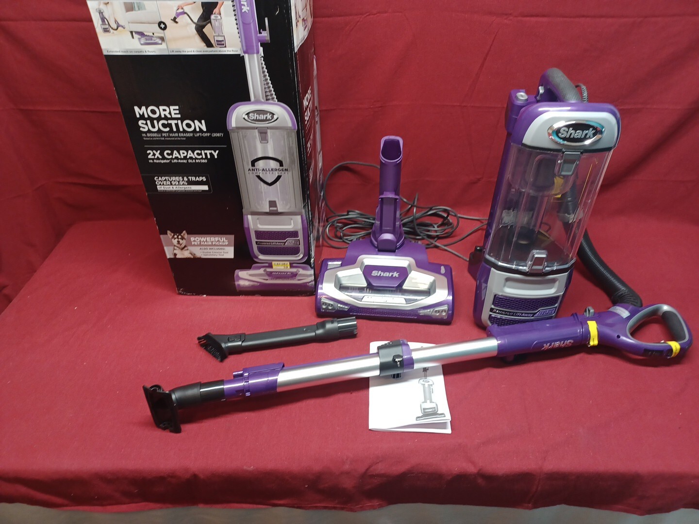 Shark NV586 Navigator Powered LiftAway Upright Vacuum Purple 622356544566 eBay