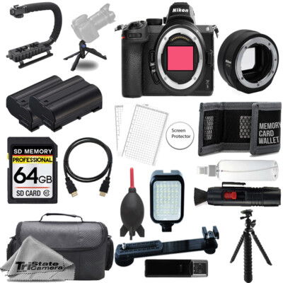 Nikon Z5 Camera w/ FTZ II Mount Adapter +64GB+Ext Battery+LED Flash-ULTIMATE Kit