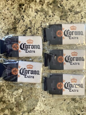 CORONA EXTRA BEER CAN BOTTLE DRINK KOOZIE COOLIE COOLER COOZIE HUGGIE LOT 5 NEW