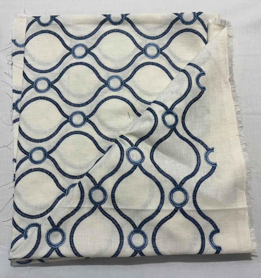 Two-Piece Blue Patterned Fabric Bundle - Includes P/Kaufmann Curveball Porcelain - Image 2 of 4
