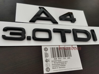 Glanz Schwarz A4 3.0TDI Emblem Heck Kofferraum Embleme Aufkleber für Audi Modelle