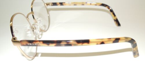 PRADA EYEGLASSES VPR52X 7OE1O1 GOLD METAL/ HAVANA TEMPLES 140 51-19 - Picture 4 of 4