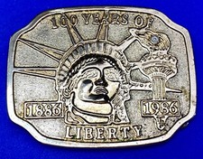 Statue of Liberty Metal Belt Buckle 100 Years of Liberty 1886-1986 belt buckle