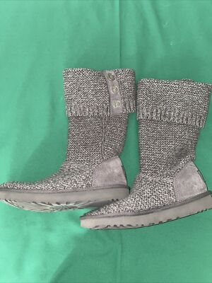 UGG Australia Purl Cardy Knit Winter Boots Womens Size EUR 39 Gray  Acrylic - Main Image