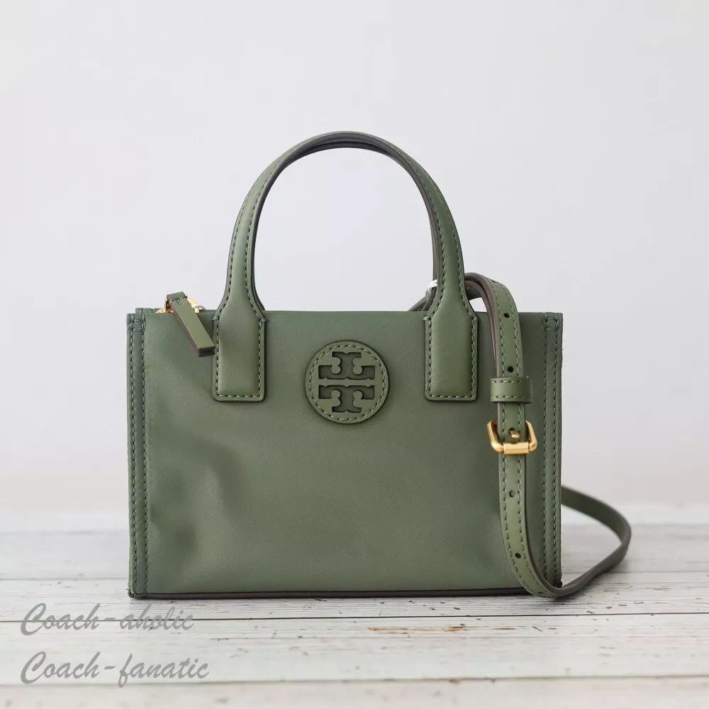 Tory Burch Ella Floral Tote Bag Sage Green in Canvas - US