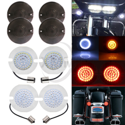 1156&1157 LED Turn Signal Light Blinker w/Smoke Lens For Harley Electra Glide