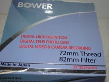 Bower VLB272 Digital Pro HD Series 2x Telephoto Lens 72mm Filter Thread 82mm
