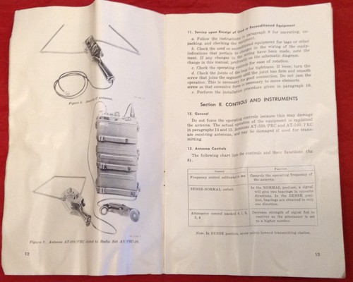 US Army Signal Corps AT-340/PRC Homing Antenna with Case & Instruction Book - Picture 13 of 13