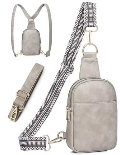 Sling Bag for Women with 2 Straps Crossbody Bags for 5# Grey