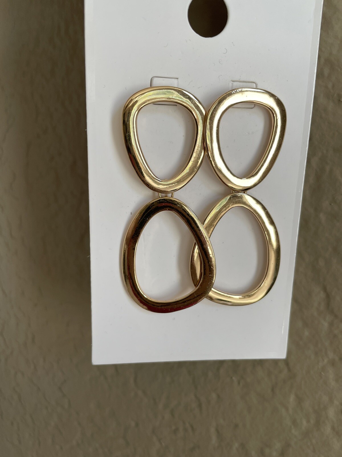 Gold Dangle Statement Earrings - EUC! - image 3