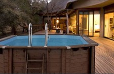Sea Breeze Wooden Pool 6.07m L x 3.96m W x 1.31m Deep Above or In Ground Swim...